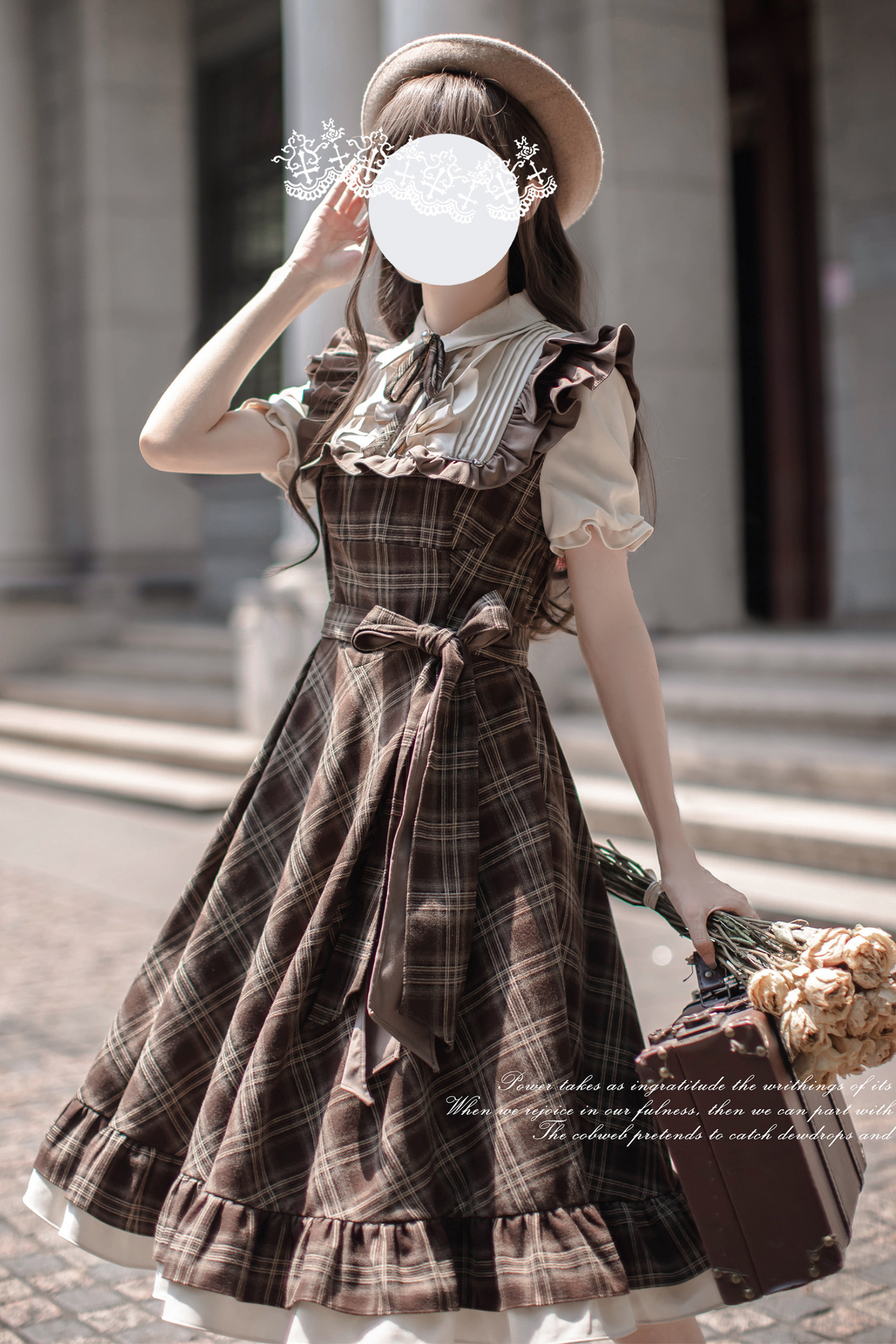 Ribbon + Retro Dress Check Tie Flared