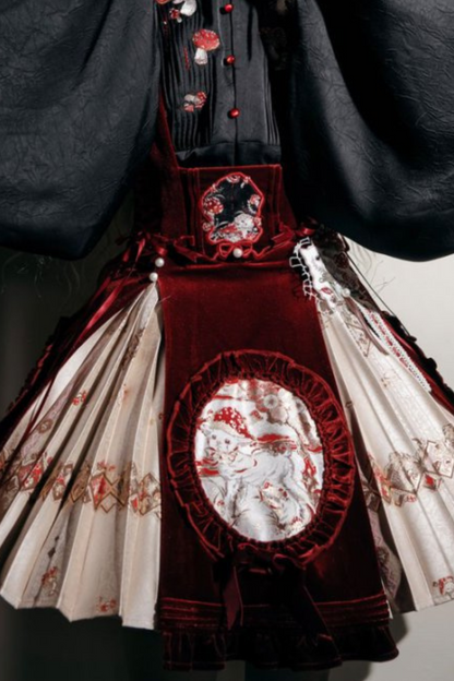 Lolita + Kleid süß dunkel Japanisch Jumperskirt Zubehör Pilz