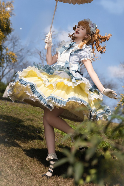 Girl Apron Light Ruffle Lolita Dress +