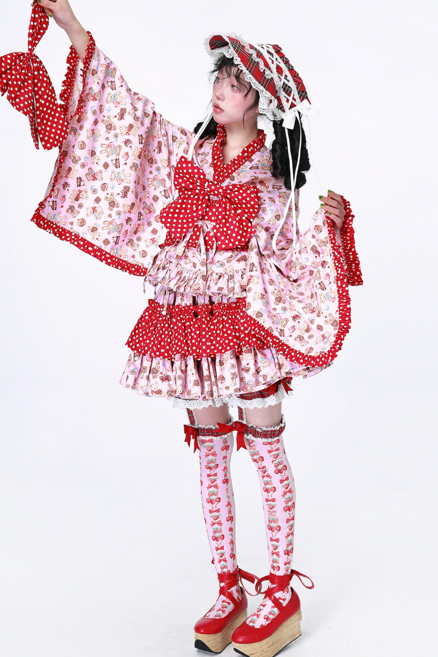 着物ポップロリータトップスレトロ