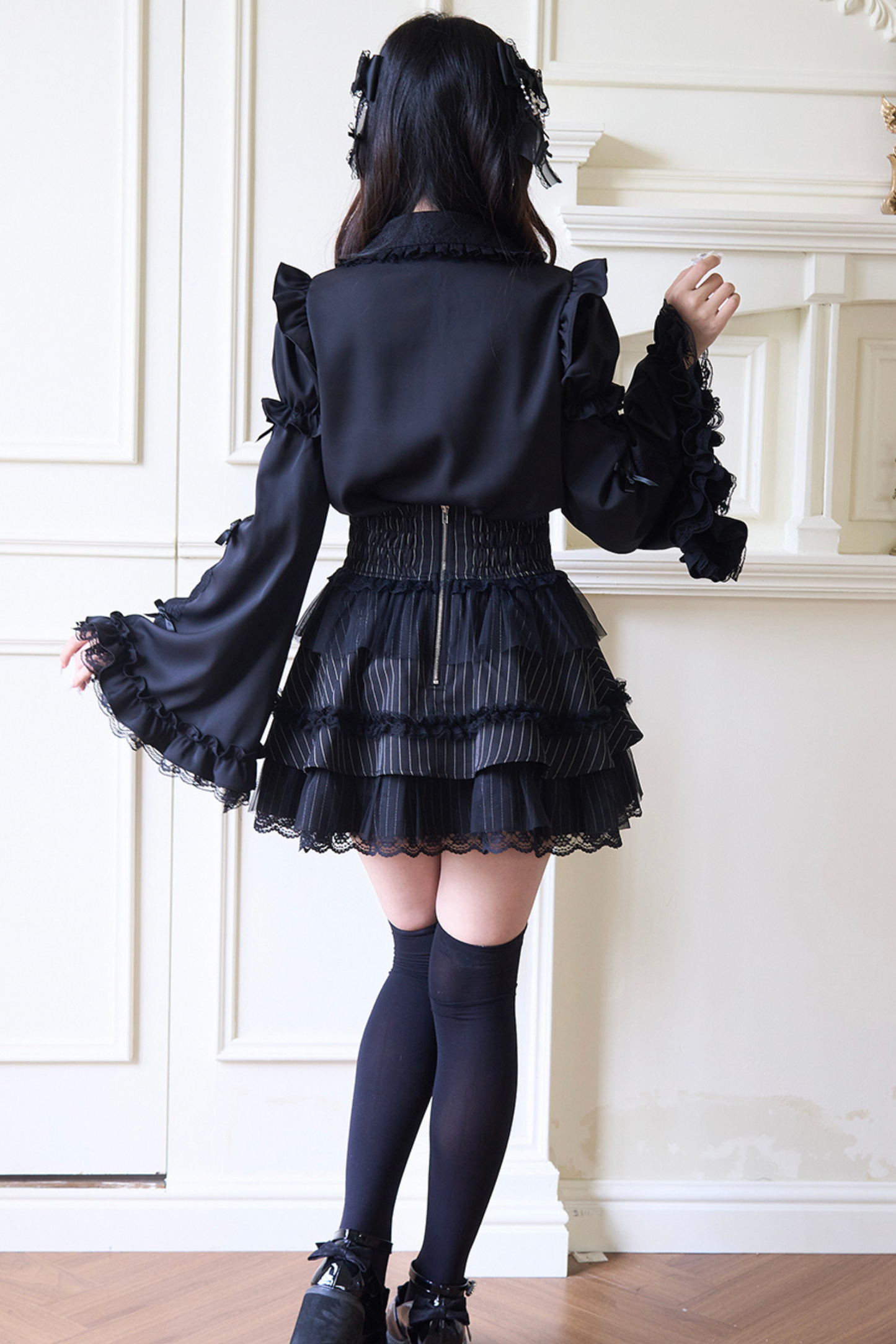 Sleeve Wide Blouse Gothic Lace