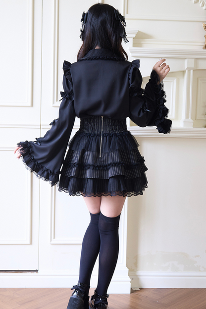Sleeve Wide Blouse Gothic Lace