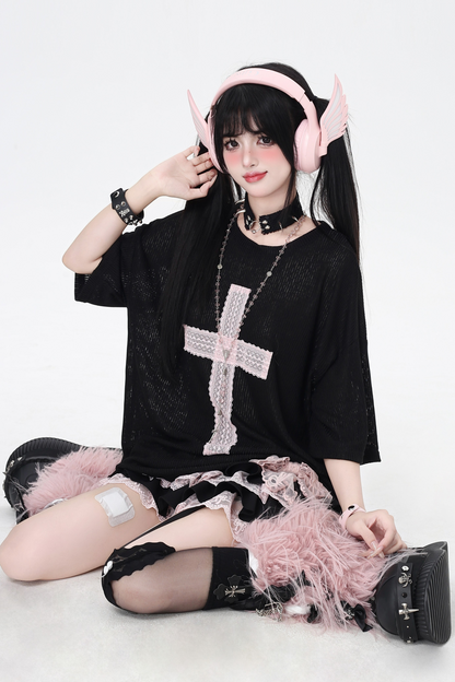 クロストップスパッチルーズサブカルチャー