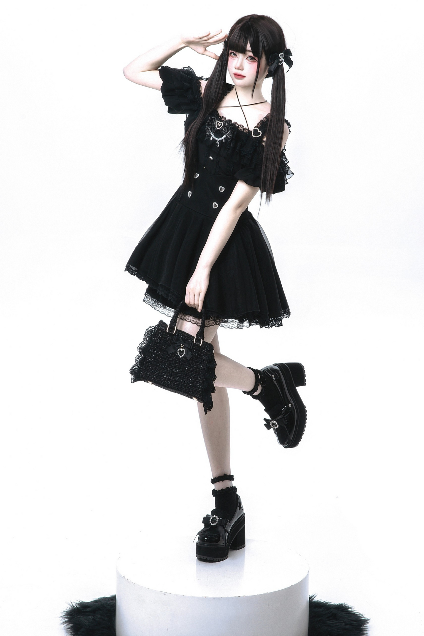 オフショルダーマインフレア+スカートリボン予約トップス