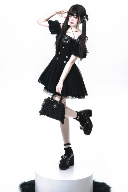 オフショルダーマインフレア+スカートリボン予約トップス