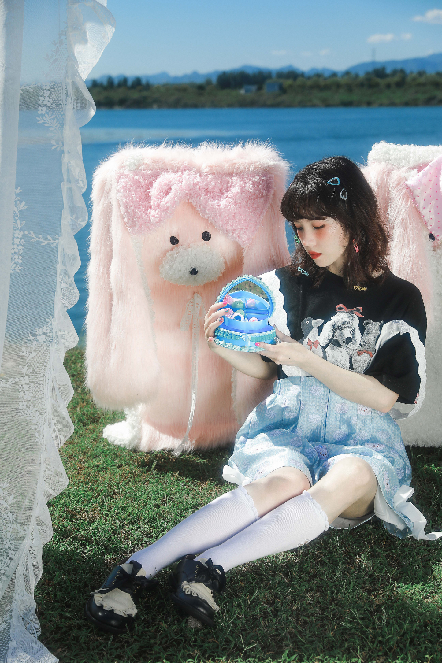 クマペンギンコラージュヴィンテージTシャツ