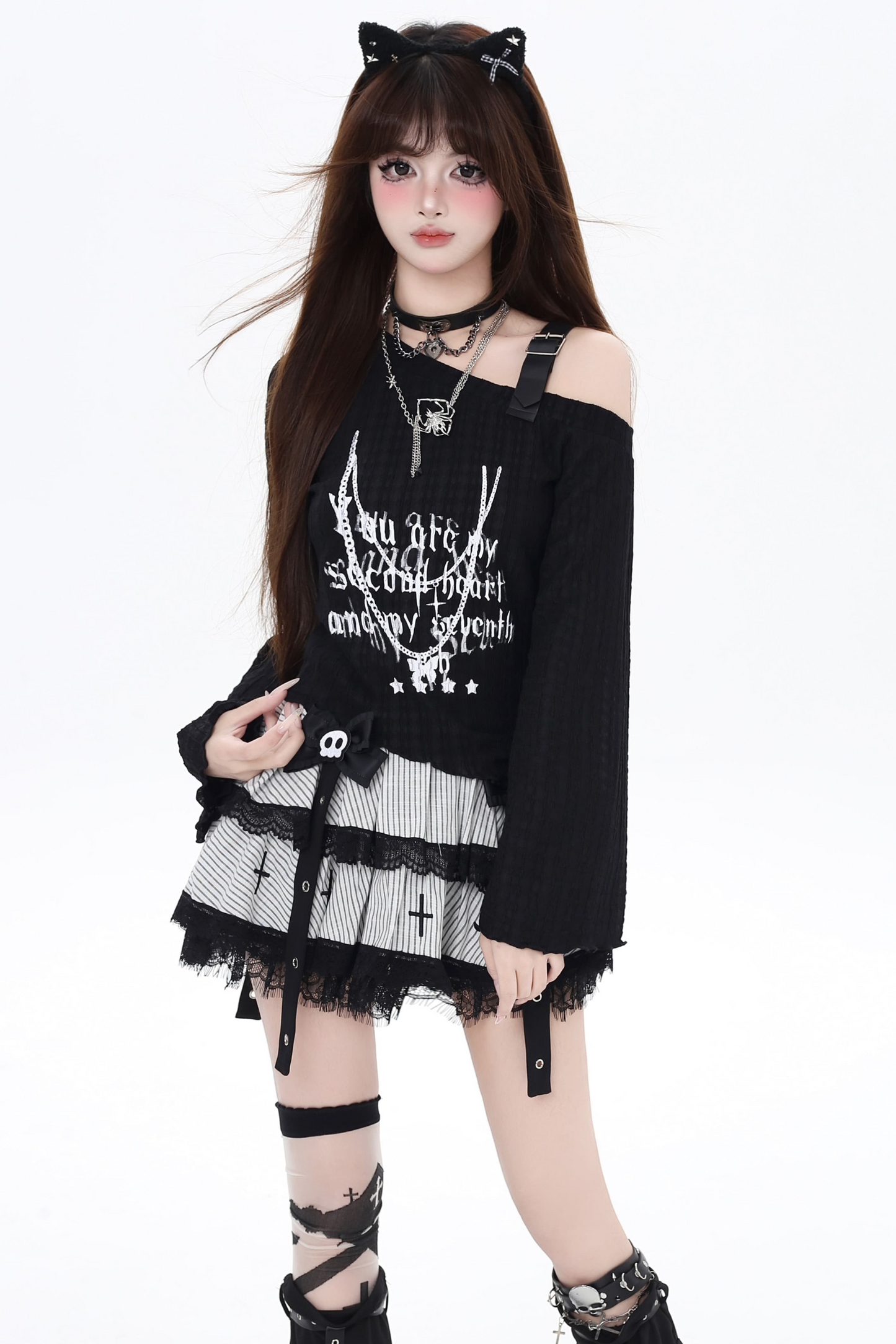 ワントップレザーサブカルチャーシアーショルダー