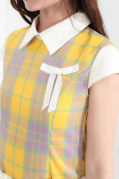 Kariertes Plisseekleid Retro