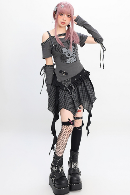 スリムフィットTシャツ+スカート イレギュラーフォルティドール