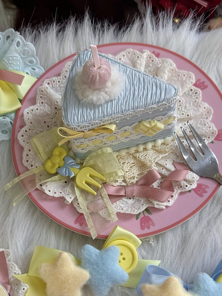 Clips With Mini Cake Triangle Sweet Blue/Pink Hat Lolita