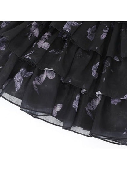 Violet Sweetheart Floral Stitched Layered JSK Gown - Yimu Walnut