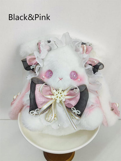 Bunny Accents with Bag Bucket Plush Bowknot White Size 9 Colors Flower Convertible - Large Strap