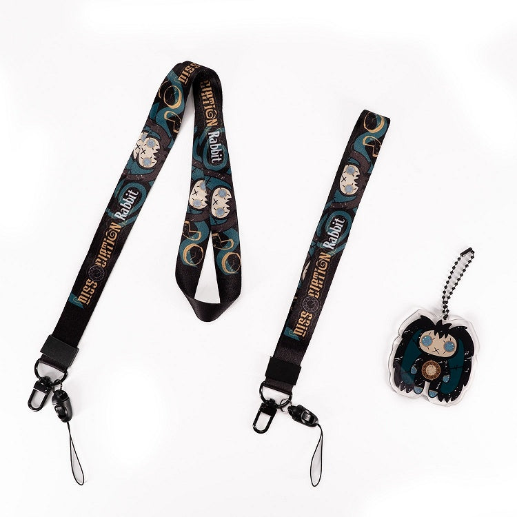 Guro Bunny Lanyard Kawaii 10 Designs with Two Cartoon Keychain/Phone Options Strap Detachable