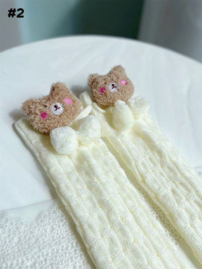 Weiße süße Lolita-Strick-Beinwärmer