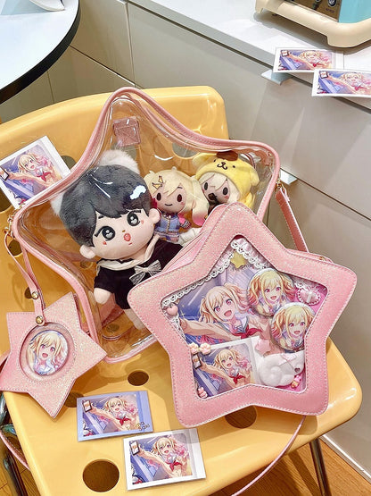 PUブルーバッジ 星型シャイニングホルダー ホワイト/ピンク/グリーン/ライト