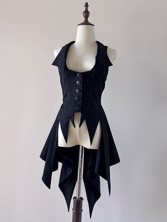 Lolita Waistcoat Split-Tail Gothic Ouji Black