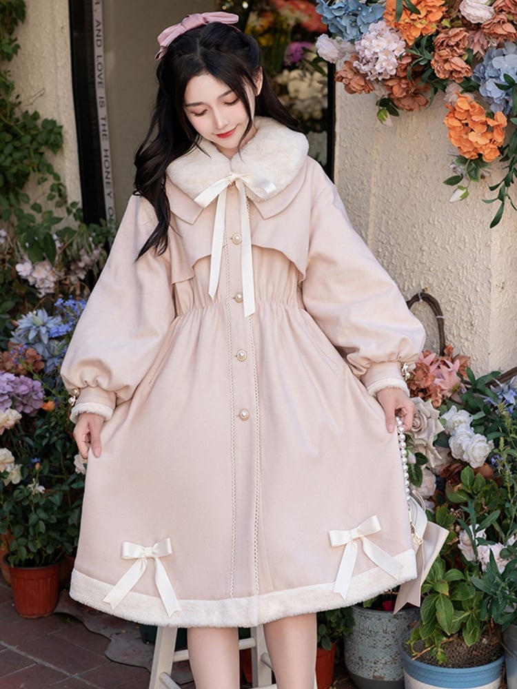 Peter Pink with Detachable Collar Pan Regular/Padded Coat Plush