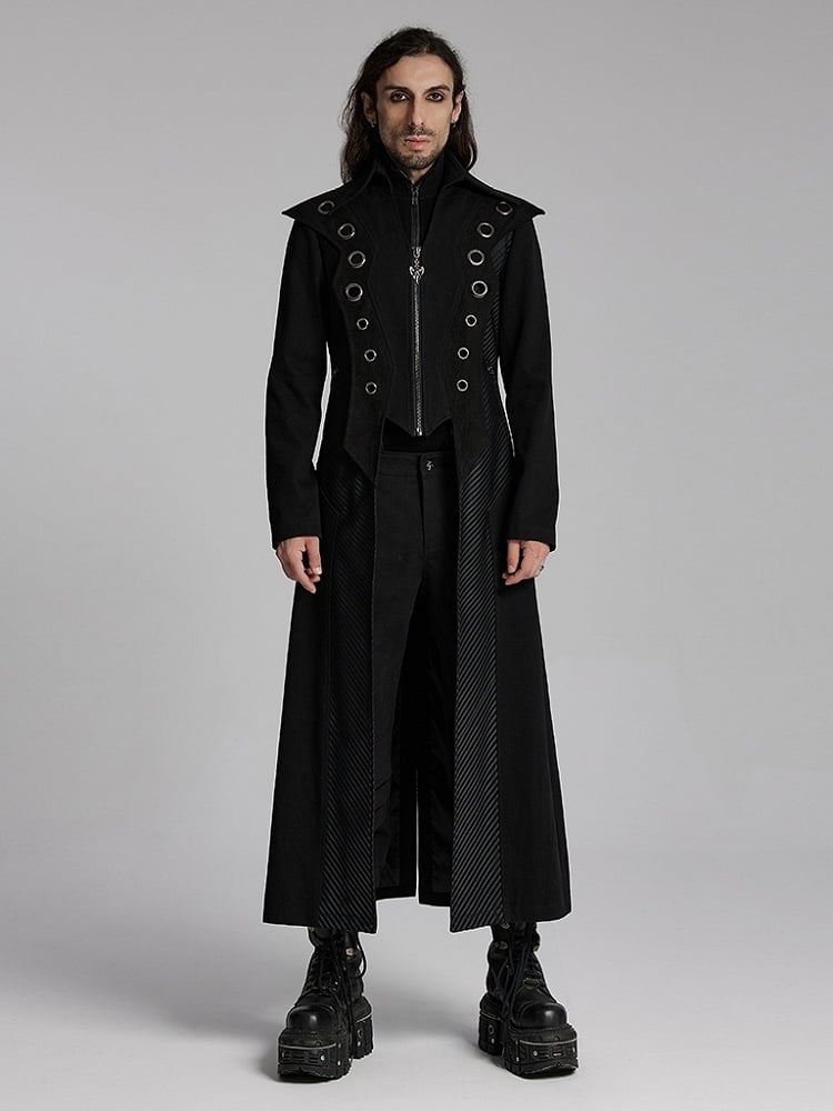 Punk Visual Jacket Men's Black Long