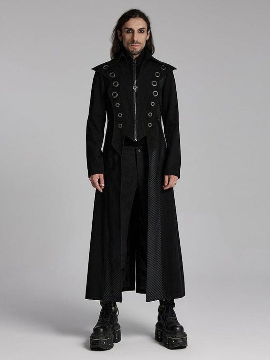 Punk Visual Jacket Men's Black Long