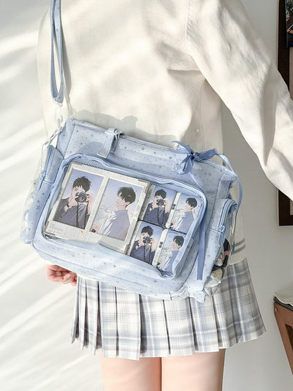 Star Light Otaku Dot Ita Bag Crossbody with Blue Style Side Pockets Design Sweet