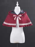 Accents Twill Hooded with Cape Red Lace Wine