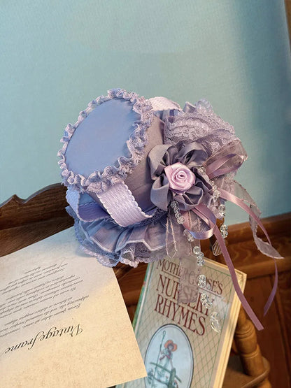 Beige Mini Hat / Blue Black Purple Red