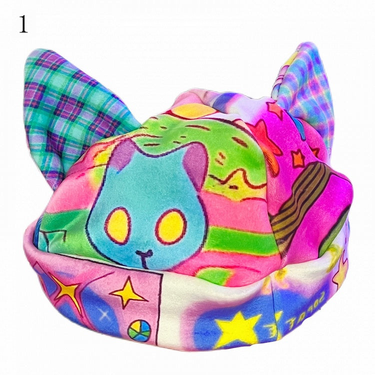 Print Hat Cat Ears Cartoon Y2K Options 3