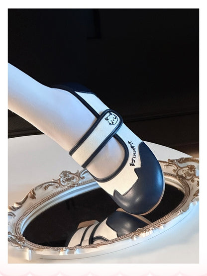 Shoes Cat Ear Dark Kitty Jane Mary Design Sweet Blue –