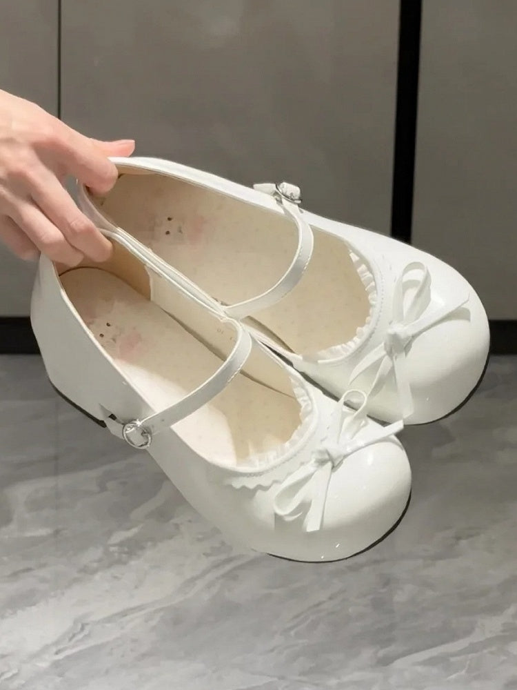 Runde Zehenpartie Lolita - Mary Schuhe Niedriger Absatz Jane Sweet