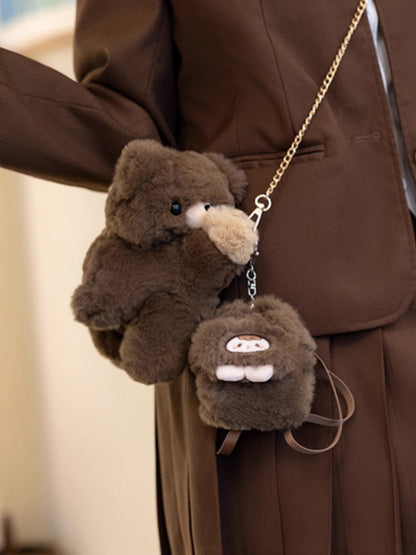 Keychain Plush Small/Middle/Large Bag Brown Backpack/Crossbody Size Bear +