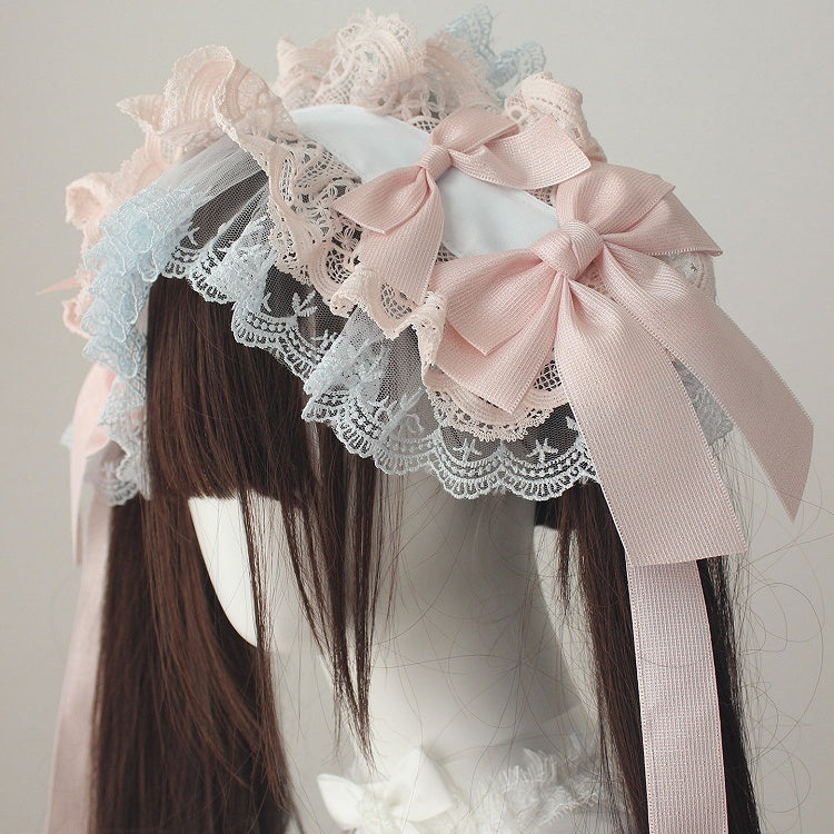 Hairband Lace Bow Ruffled (Multi-Colorways)