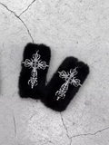 Kei Jirai Plush Black/White Hairclip Cross