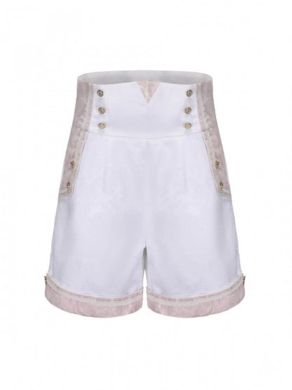 Ouji Pink Waist White Shorts and Lolita Prince High