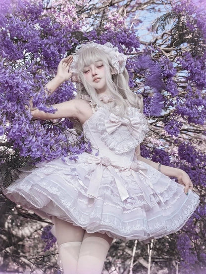 Light Purple Bow Hairband with Lace Detail - OCELOT