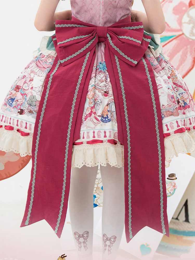 Dark Pink Sweet Lolita Bow Train - Mewroco