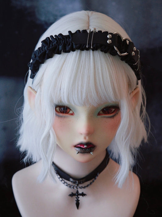 KC With Ruffle Details Heart Decorated Black Trim Design Buckle Pins