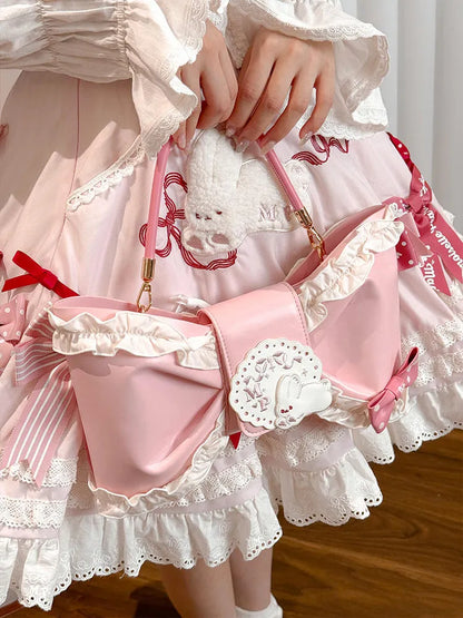 Bag Pink Sweet Hand Crossbody Lolita / Bowknot-Shaped