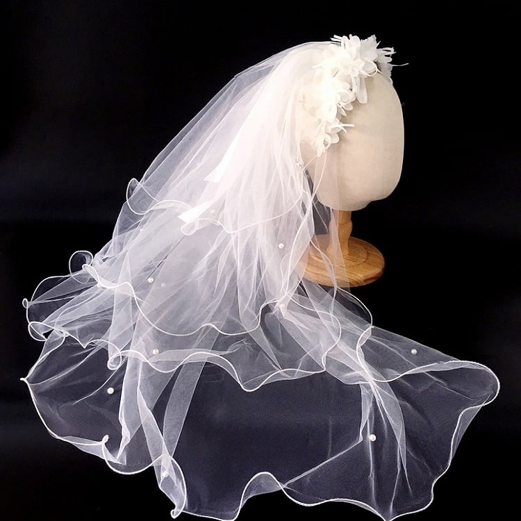 KC Lolita with Veil Lily Beads White Decorated