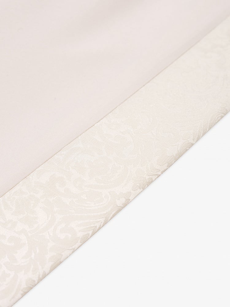 Ivory High-Waisted Pants with Jacquard Fabric Panels - DevilInspired Exclusive Collection