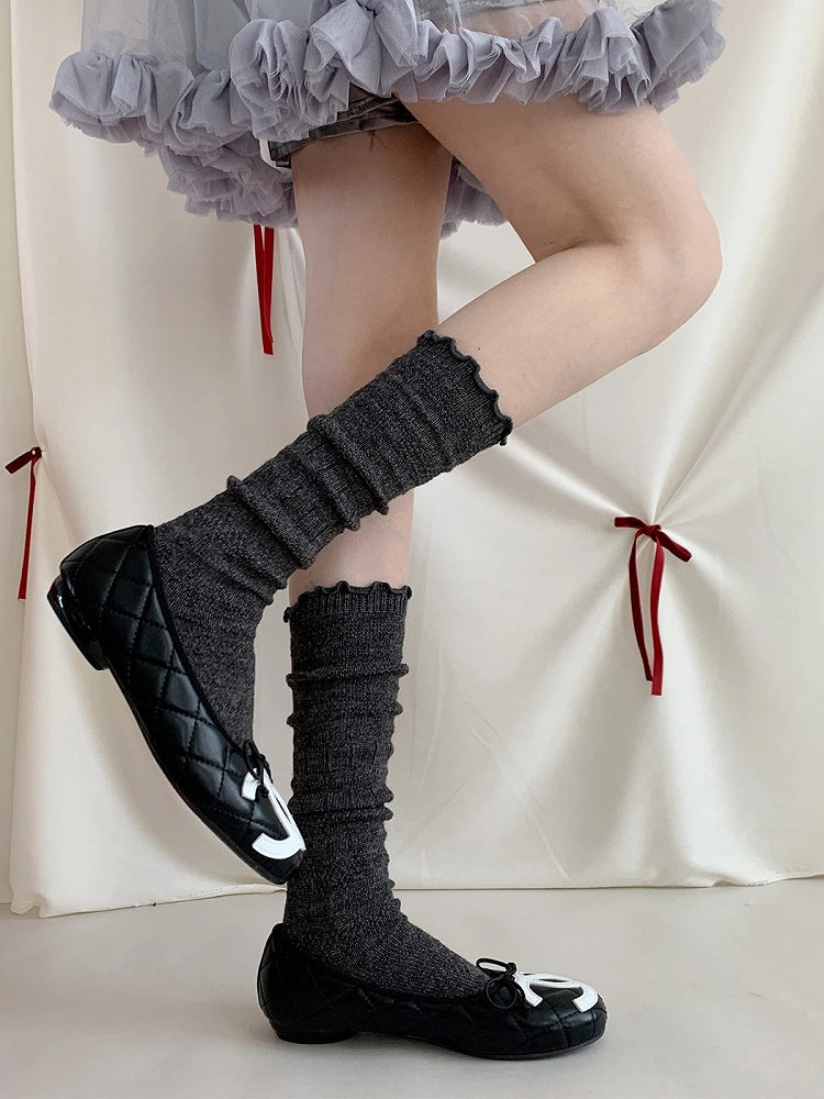 Slouchy Calf Cuff Socks Frilled