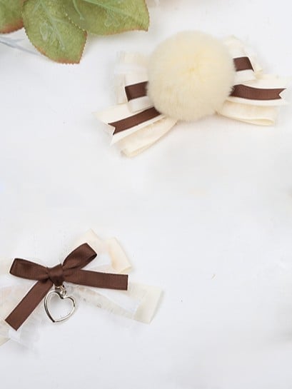 Brown Bowknot Options Hairclip 2 Lolita Yellow Sweet