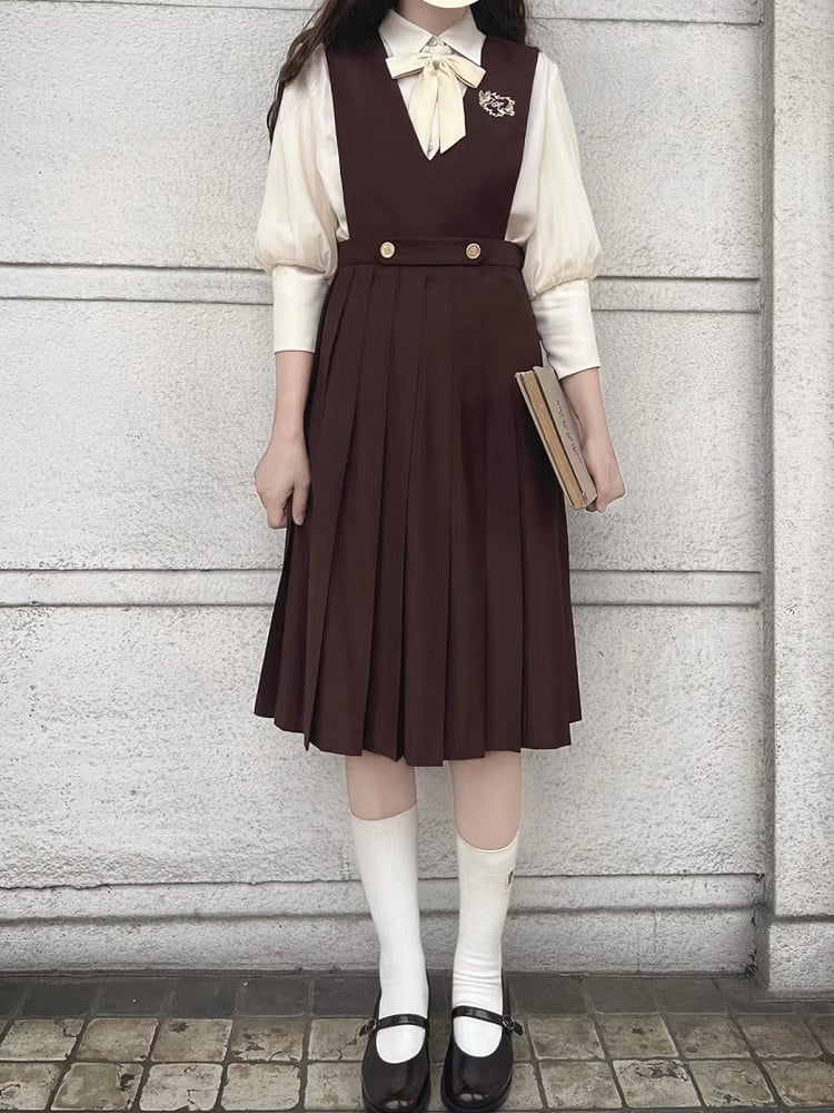 Leg-of-Mutton Yellow Creamy Sleeves Chiffon Shirt