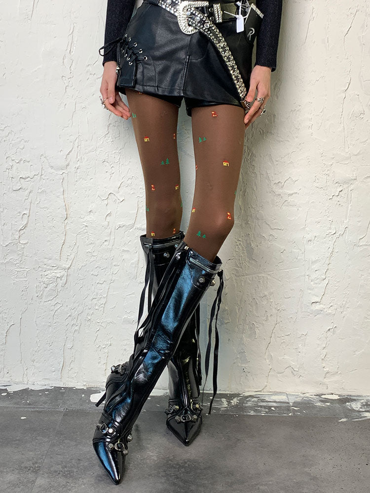 クリスマスブラウンY2Kタイツ