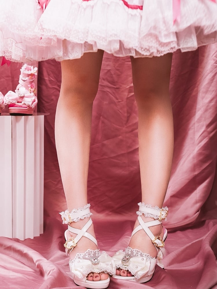 サンダル ホワイトヒール ファッション ハイヒール ハート型 ギャル