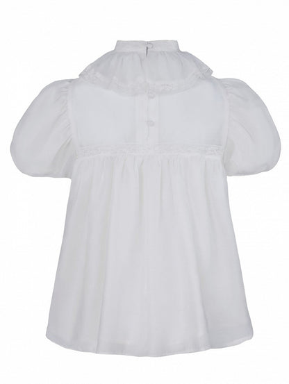Collar Puff Blouse Sleeves Ruff White Lolita
