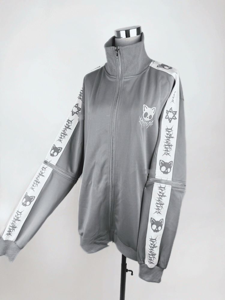 Landmine Skull Embroidered Colors Kei Sleeves | Jacket Detachable Cat in 6