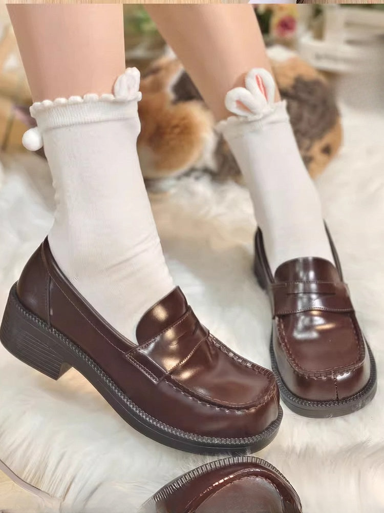 Fit Braune Loafer im Preppy-Design 4,5 cm mit stylischem Slip-in-Absatz