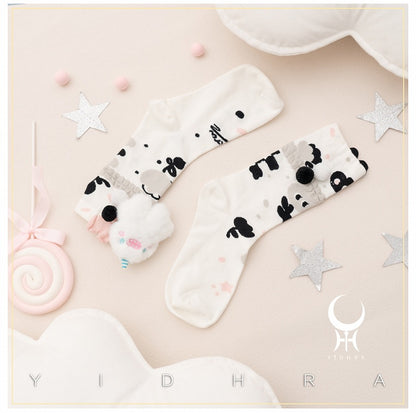 かわいいぬいぐるみがあしらわれたスイートロリータソックス