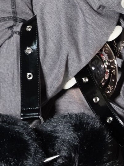 Adjustable Crossbody Bag PU Strap Black