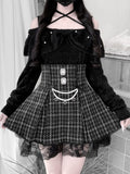 Jirai for a Kei Plush Convertible Sweet 2-in-1 Mink Bow Black Collar Sweater: Look Sophisticated